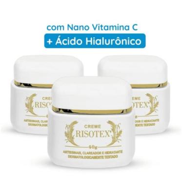 Imagem de Creme Risotex Antissinais , Clareador e Hidratante Original 40g Kit C/