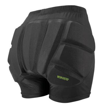 Imagem de WEWAYSTEP shorts infantis acolchoados para patinação, protetores de quadril para jovens, shorts de patinação artística, almofadas para cóccix e bumbum (preto, xx-small)