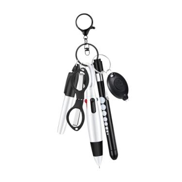 Imagem de YIJU Conjunto de canetas de enfermeira, tesouras dobráveis, multiuso, presente para o dia das enfermeiras, caneta marcadora, chaveiro de enfermagem, Preto