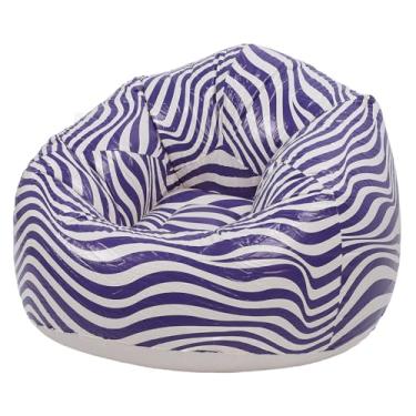 Imagem de Cadeira de sofá Inflável, Material de PVC, Design Ergonômico, Cadeira Portátil Leve para Sala de Estar, Quarto, Jardim e Uso Ao Ar Livre (Azul)