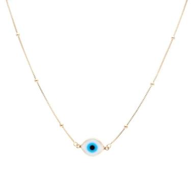 Imagem de Ruby Store, Colar Olho Grego Corrente com Bolinhas Semijoia
