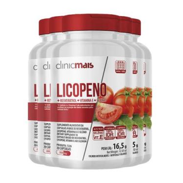 Imagem de Kit 5 Licopeno 550mg Clinicmais 30 Cápsulas - Clinic Mais