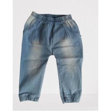 Imagem de Calça Jeans para bebe Menina de 3 a 10 meses - tamanho G (7 a 10 meses