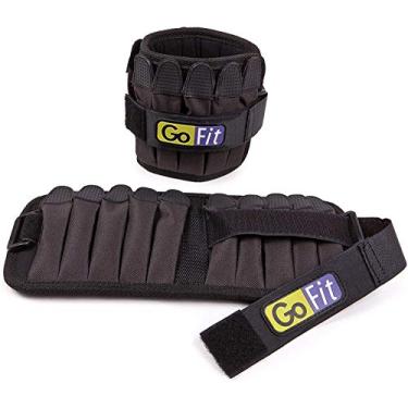 Imagem de GoFit Conjunto de peso de tornozelo ajustável para homens e mulheres – Pesos acolchoados para pulso e perna para exercício, caminhada, corrida – pares de 5 e 4,5 kg