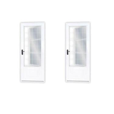 Imagem de Kit com 2 Portas de Aço Postigo 215x85cm com Grade Quadrada Minas Sul 