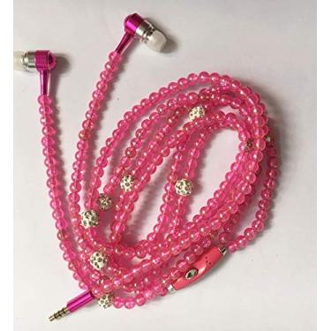 Imagem de SPRINT4DEALS Fones de ouvido com fio com microfone, qualidade de som estéreo, cancelamento de ruído, fones de ouvido para corrida/culinária/academia/esportes (rosa pérola)