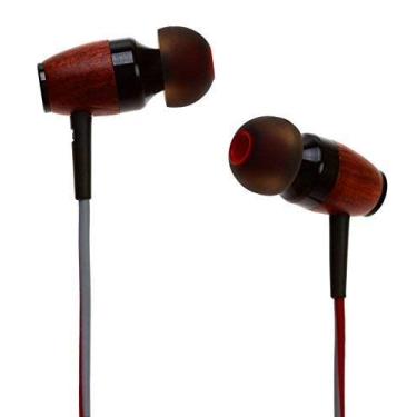 Imagem de Symphonized DRM Fones de ouvido intra-auriculares de madeira genuína com isolamento de ruído com microfone (vermelho/cinza)