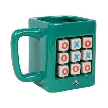 Imagem de BigMouth Caneca de café de cerâmica Tic Tac Toe, copo de jogo interativo, presentes divertidos para homens e mulheres