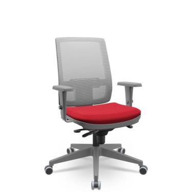 Imagem de Cadeira Brizza Presidente Grafite Vermelho S/apoio