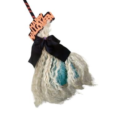 Imagem de Vassoura De Bruxa 1,10m Decoração Halloween - 1 Unidade Cor Roxo