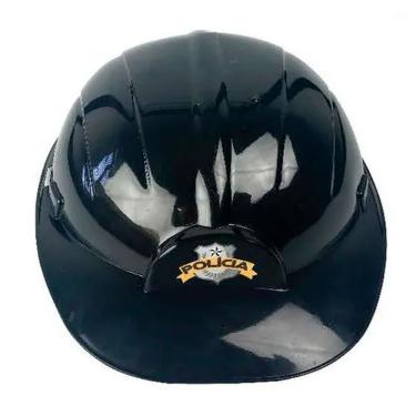 Imagem de Capacete Policial Preto De Plástico