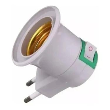 Imagem de Soquete E27 Bocal Lâmpada Tomada Botão Chave Liga Desliga