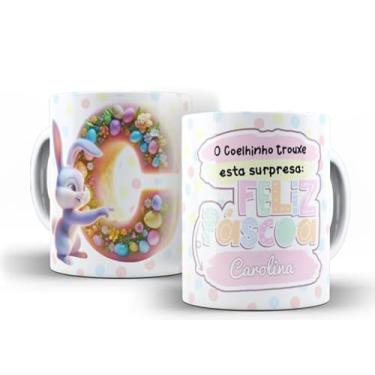 Imagem de Caneca branca Alfabeto páscoa (C)
