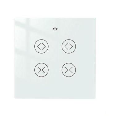 Imagem de GaoLeAve Interruptor de cortina inteligente WiFi para motor de 4 núcleos, painel de toque de 2 faixas, compatível com Alexa, Gogle Assistant, Tuya Smart Life, temporizador e função de grupo, controle