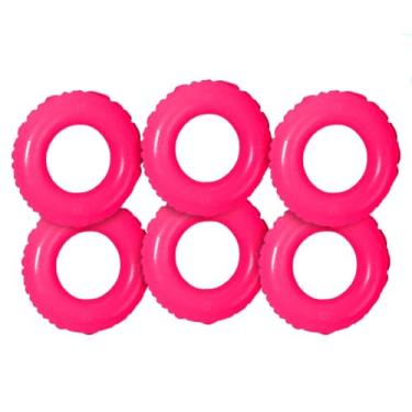 Imagem de Kit 6 Boia Circular Colorida Redonda Criança 60cm Grande Brinquedo Inflável Piscina Praia (Rosa)