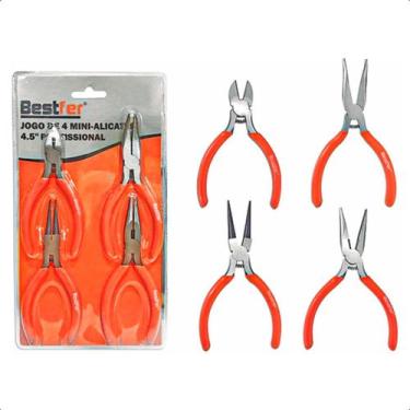 Imagem de Conjunto De 4 Mini Alicates 4,5 Pol Profissional Bestfer