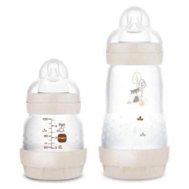 Imagem de Kit Mamadeira MAM Easy Start 130ml e260ml Raposa Neutra/Bege