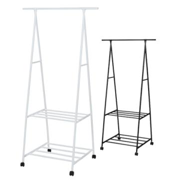 Imagem de Arara De Roupas Com Rodinha E Prateleira - Guarda Roupa PortáTil E Closet Organizador Para Loja, Casa Ou Quarto (Branco)