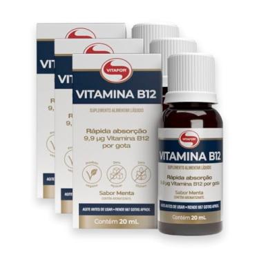 Imagem de Kit 3 Vitamina B12 Vitafor 20ml Menta