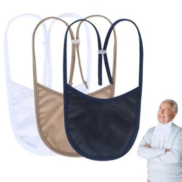 Imagem de Capa para estoma de pescoço de traqueostomia (Cáqui-Branco-Marinho-3 peças, Pequeno)