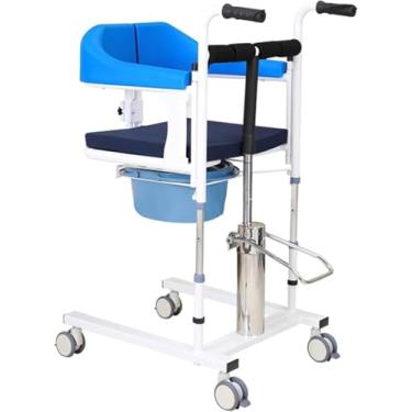 Imagem de Cadeira De Rodas De Elevação De Paciente 5 Em 1 Para Casa, Cadeira De Transferência De Elevador De Paciente, Cadeira De Transporte Portátil De Auxílio De Elevador De Carro, Cad, Blue
