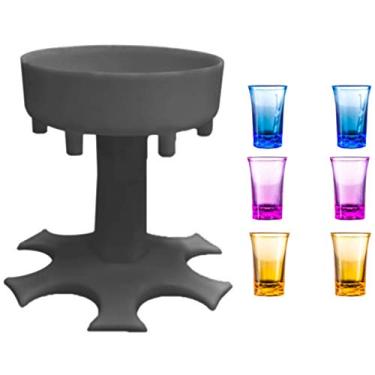 Imagem de MAVIS LAVEN Porta de Vidro Com Vinho Tinto Giratório, 6 Copos Com 6 Xícaras para Festas de Festas e Bares Em Casa (2)