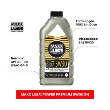 Imagem de Oleo do motor 5w30 - power premium 5w30 sn (sintetico) 1lt maxx lubri