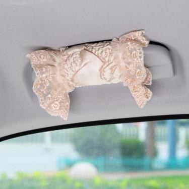 Imagem de MINGZAIQIPEI 2 peças de capa de alça de carro, lindas luvas de aderência de carro de renda pérola capa de puxador de porta interna, protetor de alça acessórios interiores automotivos (9)