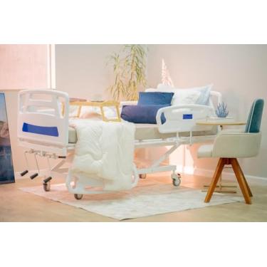 Imagem de Cama hospitalar Florence 3 movimentos (Costas, Altura, Pernas) manual com colchão D28 + Andador + Cadeira de rodas Manual