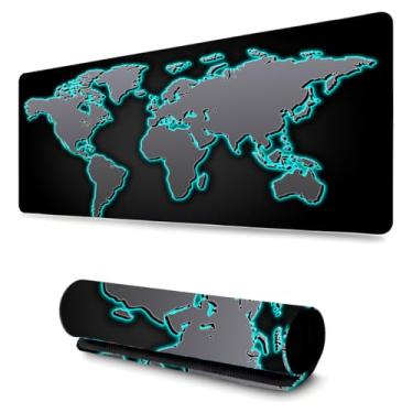 Imagem de Mouse Pad Gamer Profissional Grande Confortavél Anti Derrapante 90x40 - Mapa Neon