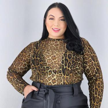 Imagem de Segunda Pele Transparente Plus Size Blusa Tule Manga Longa - LA SECRET