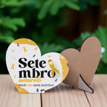 Imagem de Kit 10 Coração MDF Lembrancinha Setembro Amarelo Conscientização - Del