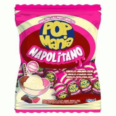 Imagem de Pirulito pop mania chicle 12g - Riclan, NAPOLITANO