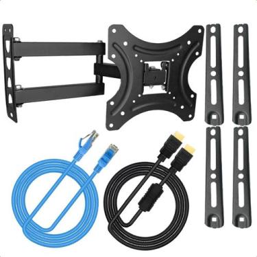 Imagem de Suporte TV 32 55 Polegadas Retrátil Ajustável Móvel Articulado Cabo HD