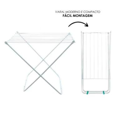Imagem de Varal de Chão Portátil Resistente para apartamento lavanderia Branco -
