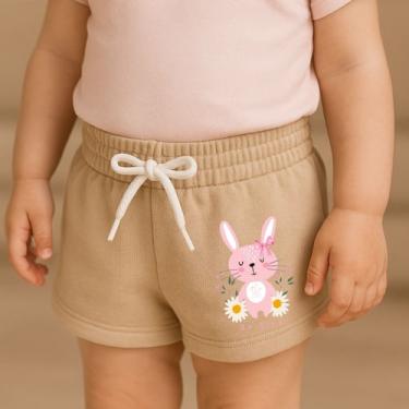 Imagem de Short Moletinho Infantil Estampado Feminino Coelhinha Be Kind Fofa Pri
