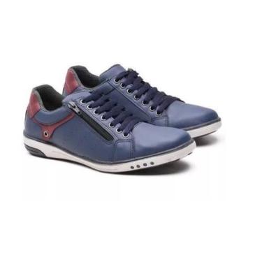 Imagem de Sapatênis Masculino Casual Leve e Confortável Zafrem Azul - STARFOX, 4