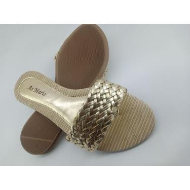 Imagem de Sandália rasteirinha numeração especial plus - Às três Maria , Prata, 