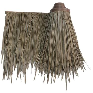 Imagem de Rolo de palha de palmeira de plástico PE palha telha de telhado de palha mexicana sintética, 50 cm de largura retardante de fogo pato grama cega tiki cabana bar palha (amarelo c, 0,5 x 1,64 x 3,8 m)
