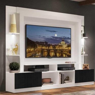 Imagem de Rack Estante Tv 65 Leds Branco /Preto - MULTIMOVEIS