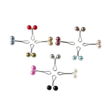 Imagem de 12 pçs lenço de cabeça multicolorido simples clipes de alfinetes de pérola muçulmano hijab cachecol xale alfinetes de segurança acessórios de joias, Metal, Sem Pedra Preciosa