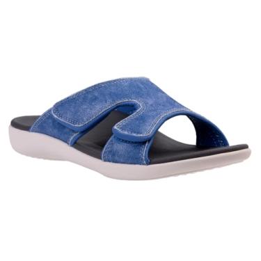 Imagem de REVITALIGN Sandália feminina Kholo DenimSlide, Jeans azul, 38