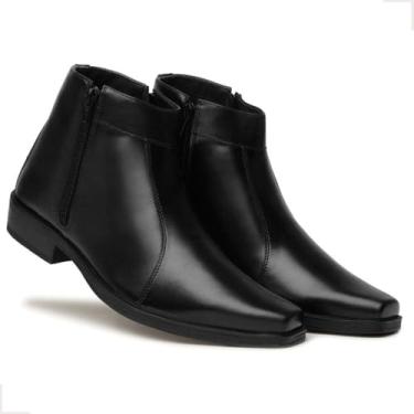 Imagem de Bota Social Masculina Cano Curto Bico Fino Ziper Lateral Confortavel Preta (Preto, 37, BR, Adulto, Numérico, 37)