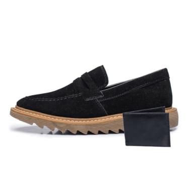 Imagem de ThézB Sapato Social Oxford Masculino em Couro Sintético, Sola Tratorada, Estilo Brogue, Marrom, com Carteira, para Festa e Casamento (Preto Ambar, BR, Adulto, Numérico, 38)