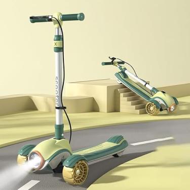 Imagem de Patinete Infantil Dobravel Com Farol Musica E Luz E Freio Verde