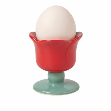 Imagem de Copo de cerâmica para ovos, lindos copos de porcelana para ovos cozidos macios e duros, loja de cozinha cozida e suporte de ovos de flores, utensílios de cozinha para decoração de café da manhã e café