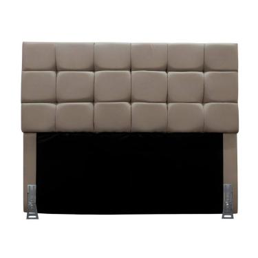 Imagem de Cabeceira Casal 140 Cm Estofada Larissa Em Suede Com Frame Bege Escuro