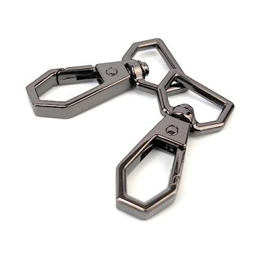 Imagem de VersaKits 10 peças de fechos de garra de lagosta giratórios resistentes, 1,5 cm, anel D preto, ganchos de pressão, clipes de gatilho para chaveiro, alça de bolsa, coleira de cordão para animais de