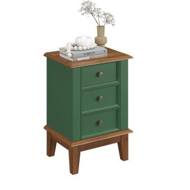 Imagem de Mesa de Cabeceira Madeira Maciça - Apaixone&Decore, Verde