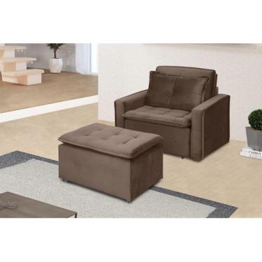 Imagem de Poltrona Decorativa Phoenix Veludo Marrom Café - Meu Estofado